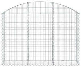 Συρματοκιβώτιο Τοξωτό 150x30x100/120εκ. από Γαλβανισμένο Χάλυβα - Ασήμι