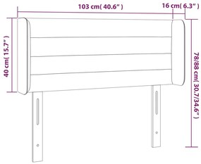 vidaXL Κεφαλάρι Κρεβατιού LED Μαύρο 103x16x78/88 εκ. Βελούδινο