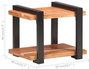 vidaXL Κομοδίνο 50 x 40 x 40 εκ. από Μασίφ Ξύλο Ακακίας