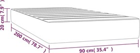 vidaXL Στρώμα με Pocket Springs Μεσαίας Σκληρότητας Κρεμ 90x200x20 εκ. Υφασμάτινο
