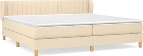 vidaXL Κρεβάτι Boxspring με Στρώμα Κρεμ 200x200 εκ. Υφασμάτινο