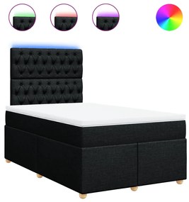 vidaXL Κρεβάτι Boxspring με Στρώμα Μαύρο 120x200 εκ. Υφασμάτινο