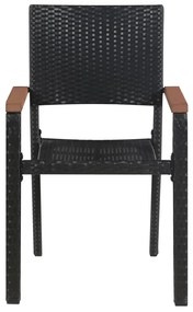 vidaXL Σετ Τραπεζαρίας Κήπου 5 Τεμαχίων Μαύρο