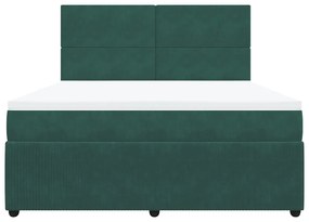 ΚΡΕΒΑΤΙ BOXSPRING ΜΕ ΣΤΡΩΜΑ ΣΚΟΥΡΟ ΠΡΑΣΙΝΟ 180X200ΕΚ. ΒΕΛΟΥΔΙΝΟ 3292403