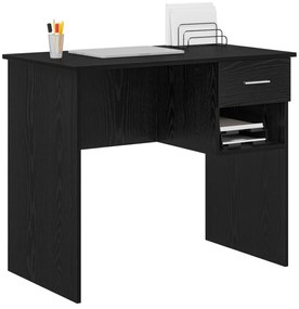 vidaXL Γραφείο με Αποθήκευση Μαύρης Δρύς 90x49.5x75 cm Επεξεργασμένο Ξύλο