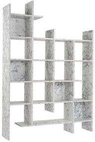Βιβλιοθήκη Manco 855DTE3787 122x25,5x188cm Marble Effect White