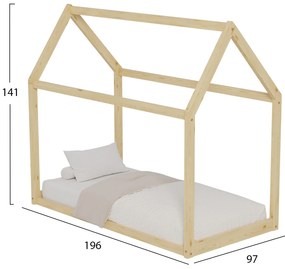 ΚΡΕΒΑΤΙ ΠΑΙΔΙΚΟ PEPE HM677.01 τ.MONTESSORI ΞΥΛΟ ΠΕΥΚΟ ΦΥΣΙΚΟ- 190x90εκ