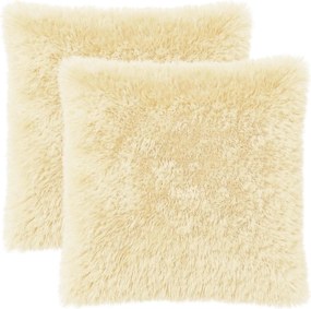 vidaXL Κάλυμμα Μαξιλαριού 2 pcs HEERLEN Κρεμ 65 x 65 εκ. PV Φλίς