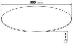 vidaXL Επιφάνεια Τραπεζιού Στρογγυλή 900 χιλ. από Ψημένο Γυαλί