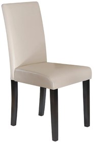 Καρέκλα Maleva-L Ivory E1207,1 42X56X93 cm Σετ 2τμχ Ξύλο,Τεχνόδερμα