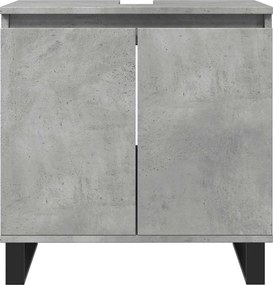 vidaXL Ντουλάπι Μπάνιου Γκρι Σκυροδεμ. 58 x 33 x 60 εκ. Επεξεργ. Ξύλο