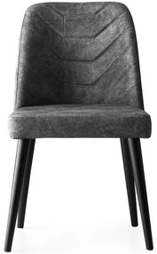 Καρέκλα Dallas (Σετ 4Τμχ) 974NMB1174 50x49x90cm Anthracite-Black Μέταλλο,Βελούδο,Ξύλο