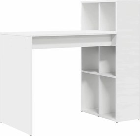 vidaXL Γραφείο με ράφι Λευκό 108 x 55 x 103.5 εκ. Επεξεργασμένο ξύλο