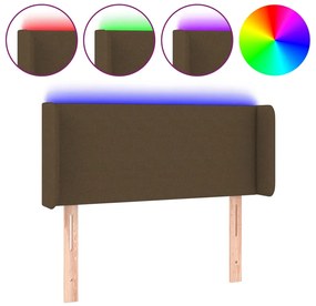 vidaXL Κεφαλάρι Κρεβατιού LED Σκούρο Καφέ 83x16x78/88 εκ. Υφασμάτινο