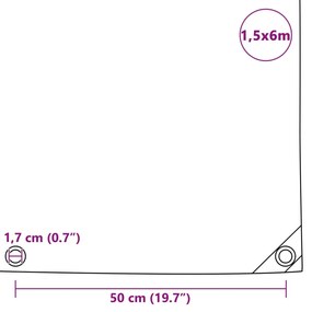 Μουσαμάς Γκρι 1,5 x 6 μ. 650 γρ./μ.²  - Γκρι