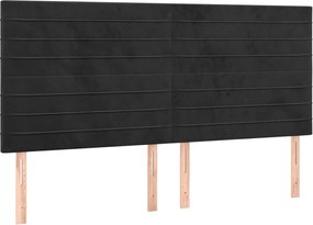 vidaXL Κρεβάτι Boxspring με Στρώμα Μαύρο 200x200 εκ. Βελούδινο