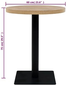 vidaXL Τραπέζι Bistro Στρογγυλό Χρώμα Δρυός 60 x 75 εκ. MDF / Ατσάλι