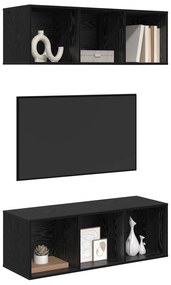 vidaXL Τοίχου ντουλάπες τηλεόρασης 2 pcs Μαύρη δρυς 37 x 37 x 107.5 εκ