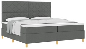 vidaXL Κρεβάτι με Στρώμα Σκούρο Γκρι 200x200 εκ. Ύφασμα