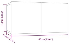 Κρεμαστό Ντουλάπι Καπνιστή Δρυς 60x30x30 εκ. Επεξεργασμένο Ξύλο - Καφέ