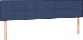 vidaXL Κρεβάτι Boxspring με Στρώμα Μπλε 200x200 εκ. Υφασμάτινο