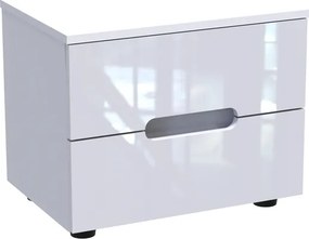 Κομοδίνο Afina pakoworld mdf σε λευκή glossy απόχρωση 50x35x41εκ