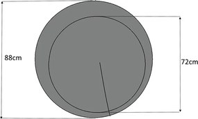Καθρέπτης τοίχου Moon Megapap χρώμα γκρι 88x88x2,2εκ.