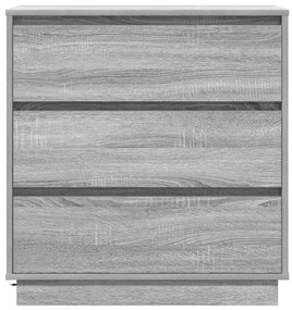 vidaXL Κομοδίνο με LED Γκρι Σονομα 71x34,5x75 εκ. Συνθετικό Ξύλο
