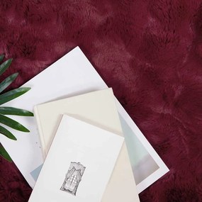 vidaXL Ψεύτικη κουβέρτα από κουνέλι Olite 4 pcs Βεραμάν Κόκκινο