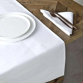 Πετσέτα Φαγητού Ξενοδοχείου - Εστιατορίου Με Σατέν Μπορντούρα White 100% Βαμβάκι 53x53cm 100% Βαμβάκι