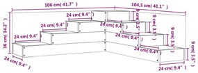 Ζαρντινιέρα 4 Επιπέδων Λευκή 106x104,5x36 εκ. Μασίφ Ξύλο Πεύκου - Λευκό