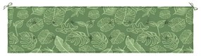Μαξιλάρι Πάγκου Κήπου Σχέδιο Φύλλων 200 x 50 x 3 εκ. Υφασμάτινο - Πράσινο