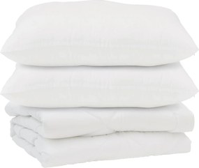vidaXL Πάπλωμα με μαξιλάρι 3 pcs Λευκό Μικροΐνες