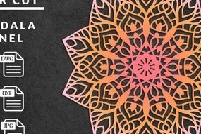 Σετ των 2 Intra απο ξύλο plywood 3mm-4mm πάχος Τρισδιάστατη Mandala Δίασταση 30x30 cm INTRAFABR-38918867