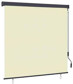 vidaXL Εξωτερικό ρολό Ριγέ Ρυθμιζόμενος Κρεμ 180 x 250 cm ύφασμα