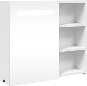 vidaXL Καθρέφτης Μπάνιου με Ντουλάπι &amp; LED Λευκό 60 x 13 x 52 εκ.