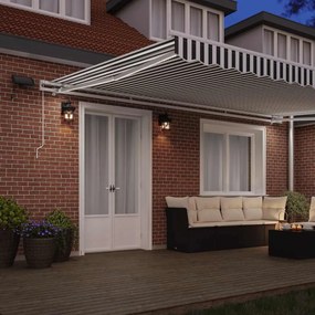 vidaXL Αναδιπλούμενη τέντα Γκρι και Λευκό 500 x 300 μ