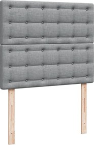 vidaXL Κρεβάτι Boxspring με Στρώμα Ανοιχτό Γκρι 120x190 εκ. Υφασμάτινο