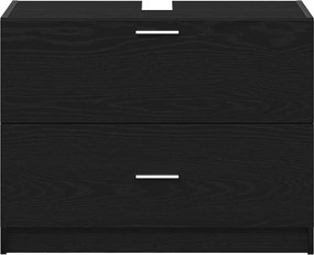 vidaXL Ντουλάπι Μπάνιου Μαύρη Οξυά 78 x 37 x 59 cm Επεξεργασμένο ξύλο