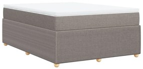 Κρεβάτι Boxspring με Στρώμα Taupe 140x200 εκ. Υφασμάτινο - Μπεζ-Γκρι