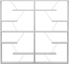 Βιβλιοθήκη Tars pakoworld γκρι-λευκό 168x24x157εκ