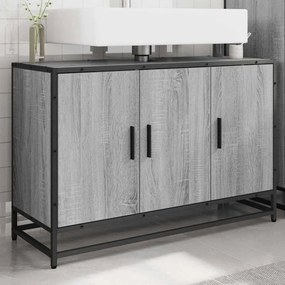 vidaXL Ντουλάπι νιπτήρα μπάνιου γκρι Sonoma 90x33x60 cm