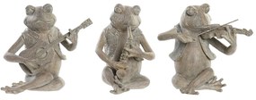 Διακοσμητική Φιγούρα DKD Home Decor Μουσικός 23 x 19,5 x 22,5 cm Καφέ Βάτραχος (3 Μονάδες)