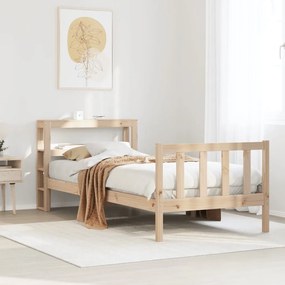 vidaXL Σκελετός Κρεβατιού Χωρίς Στρώμα 75x190 εκ Μασίφ Ξύλο Πεύκου