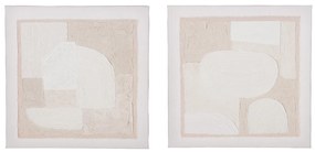Πίνακας Τετράγωνος 'Velva' Καμβάς Κρεμ 30x30cm 2Τμχ-05160850