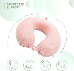 Μαξιλαράκι Ταξιδίου Memory Foam Σχήμα Πέταλο - Ροζ