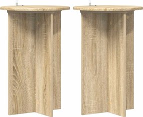 vidaXL Βάση φυτών 2 τεμ. Sonoma Δρυς Ø40 x 60 εκ. Επεξεργασμένο Ξύλο