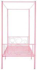VEVOR Twin Size Canopy Bed Frame Metal Canopy Bed with Headboard &amp; Four Posters