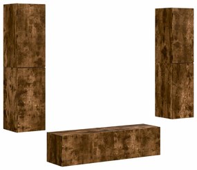 vidaXL 3 pcs Καπνιστό Δρύς