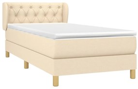 vidaXL Κρεβάτι Boxspring με Στρώμα Κρεμ 80 x 200 εκ. Υφασμάτινο